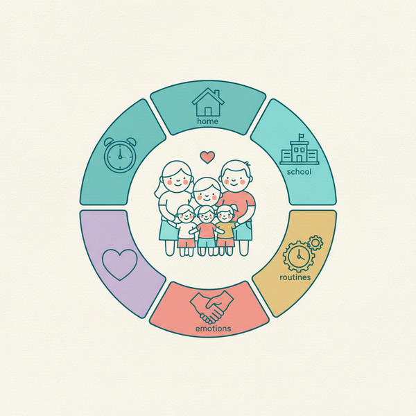The Integrated Psychoeducational Growth Framework ecosystem wheel showing the four pillars of support